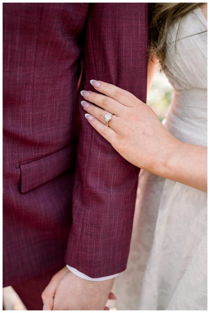 engaged couples hands showing off the ring in charleston south carolina