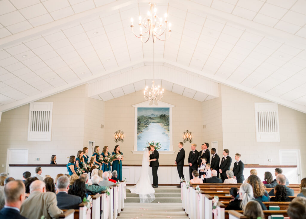 bride and groom during their modern day fairy tale wedding in savannah