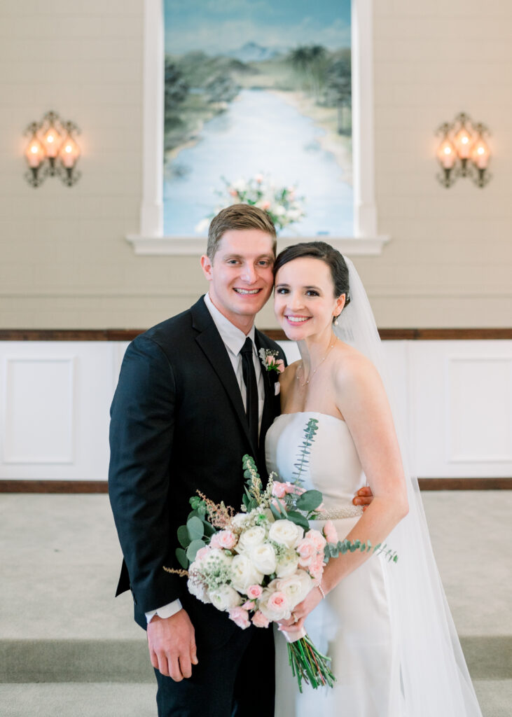 bride and groom during their modern day fairy tale wedding in savannah