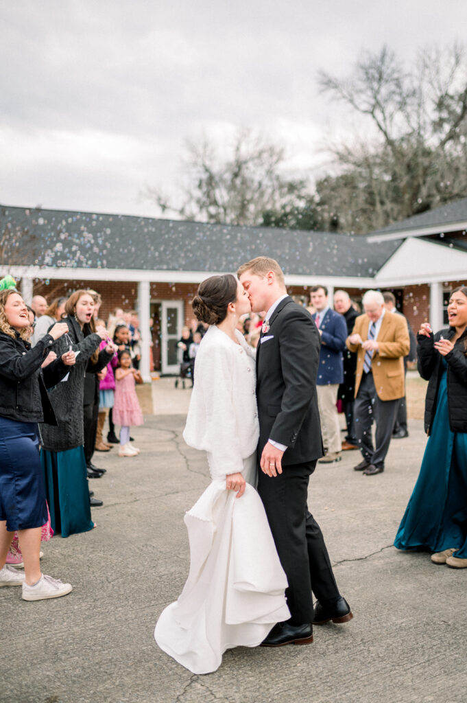 bride and groom during their modern day fairy tale wedding in savannah