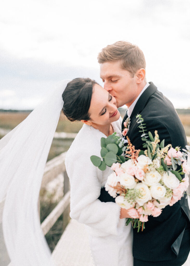 bride and groom during their modern day fairy tale wedding in savannah