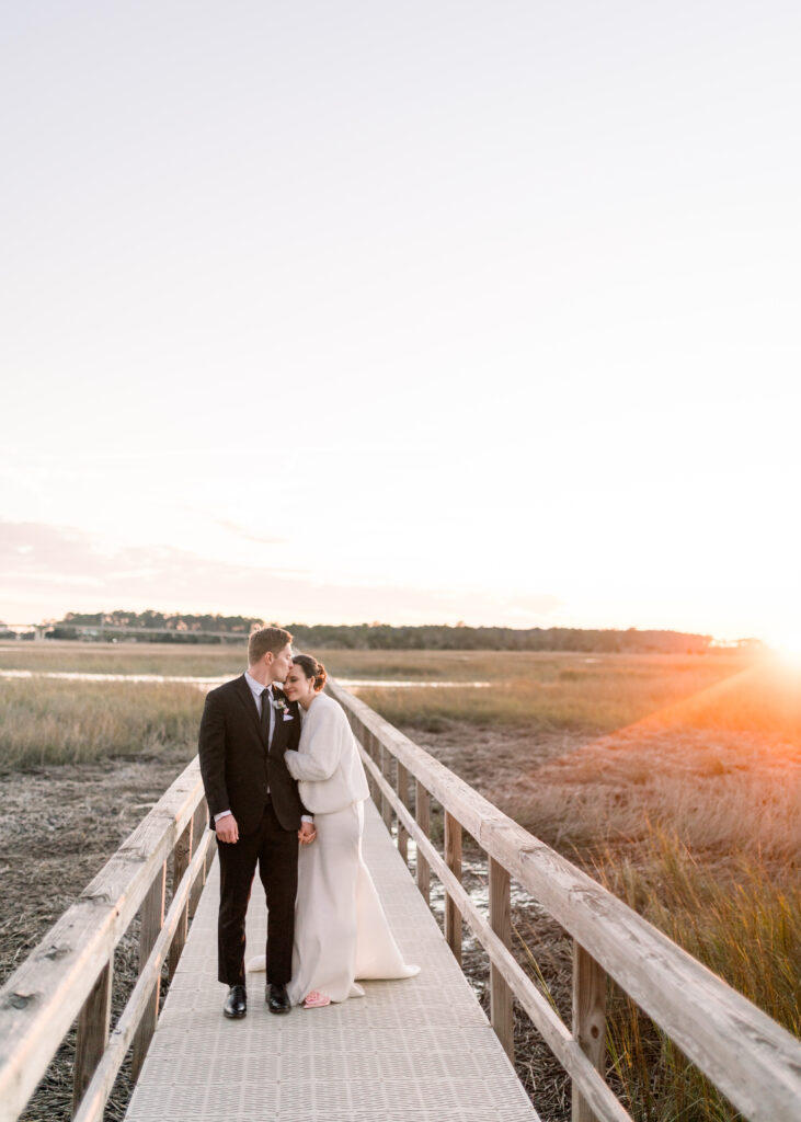 bride and groom during their modern day fairy tale wedding in savannah