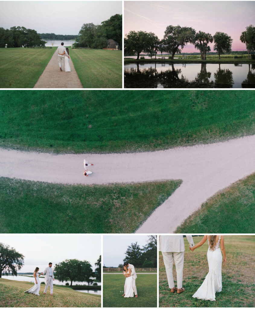 bride and groom sunset photos at middleton