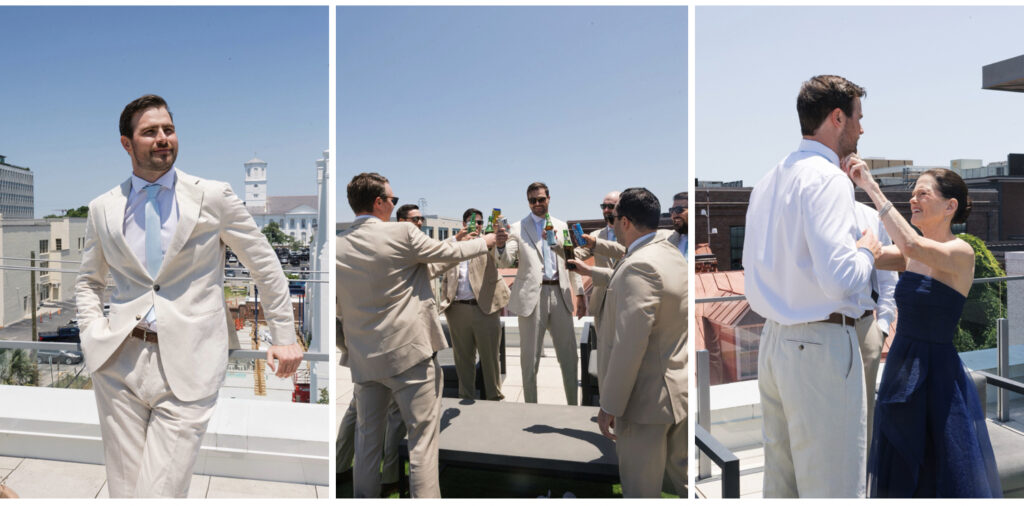 groom and groomsmen at bella grace hotel