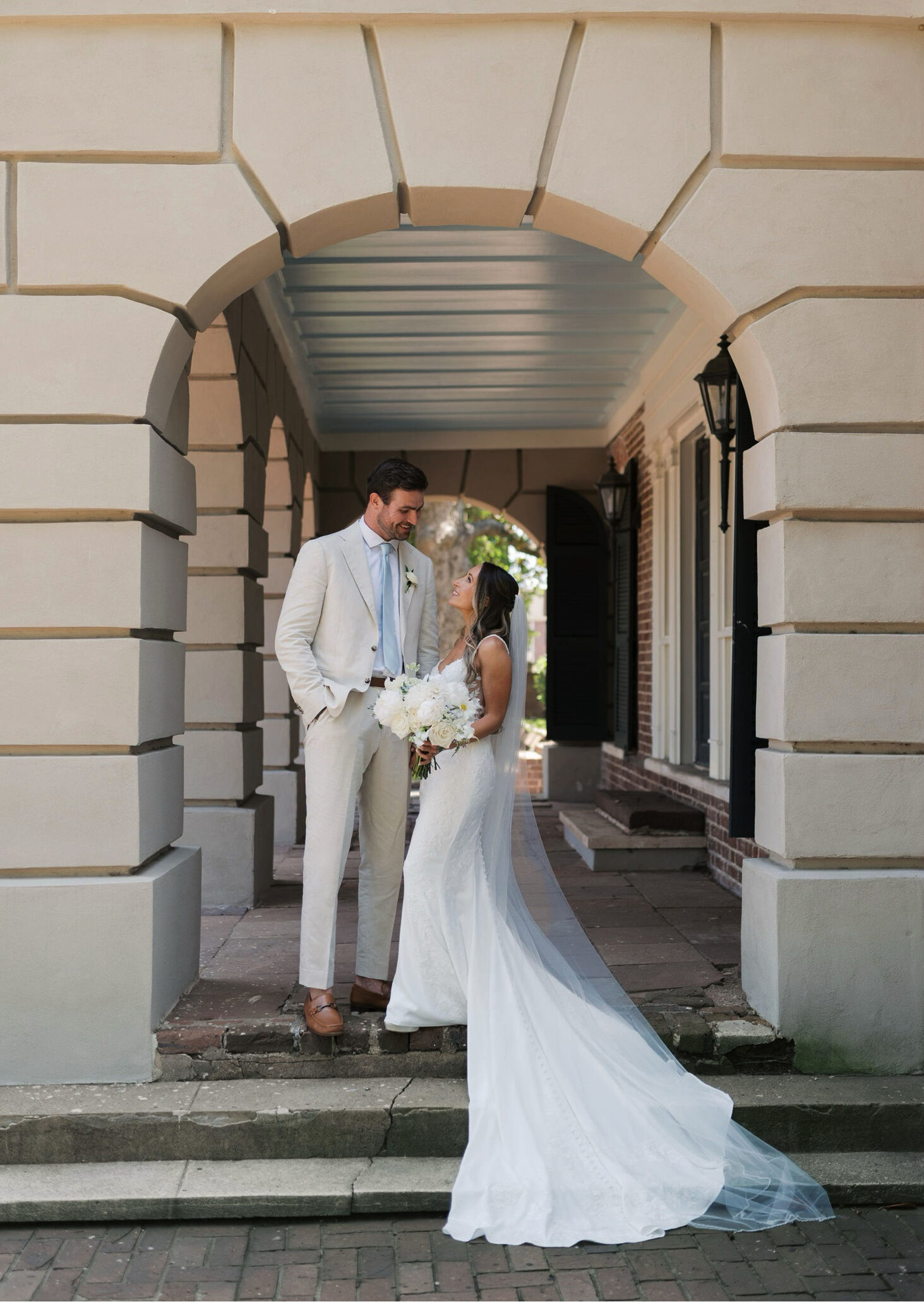 bride and groom portrait at faber house