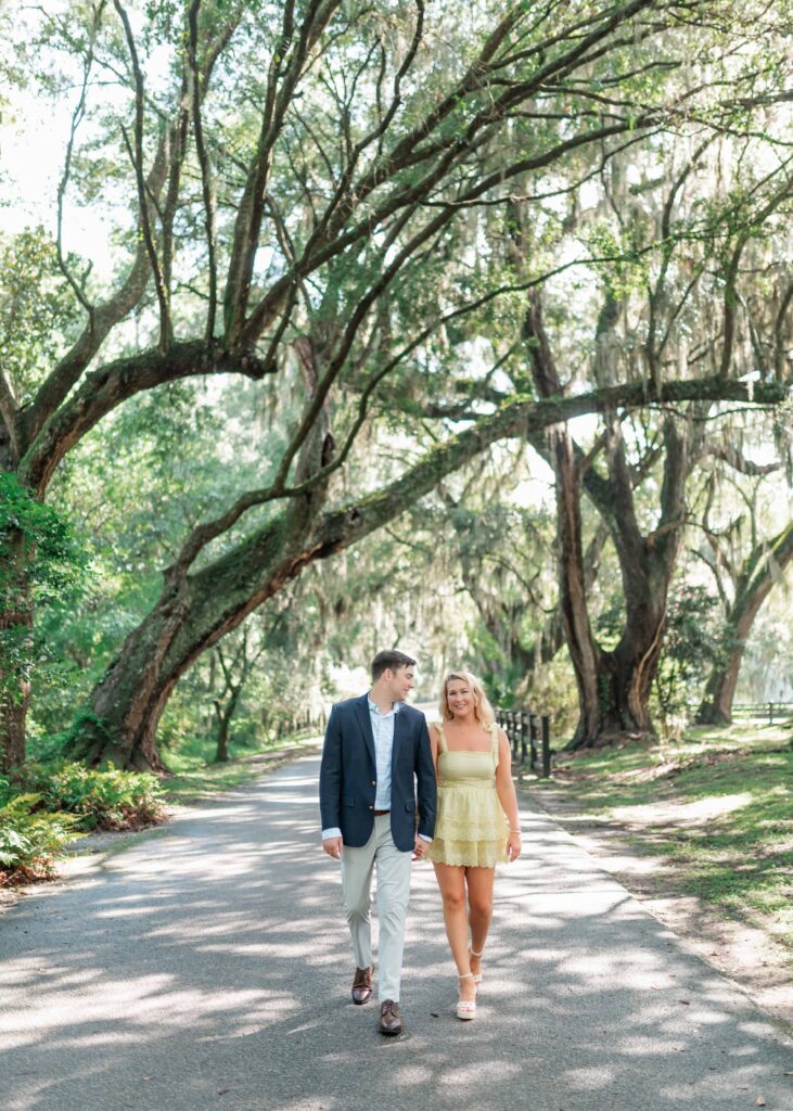 Southern engagement photos at Magnolia Plantation and Gardens in Charleston