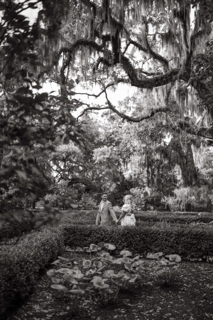Engagement photos at Magnolia Plantation and Gardens in Charleston, SC