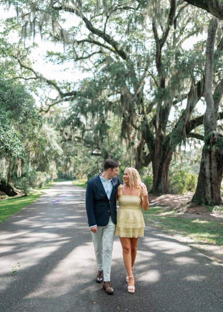 Southern engagement photos at Magnolia Plantation and Gardens in Charleston